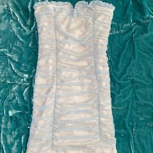 Ruffled Mesh Mini Dress